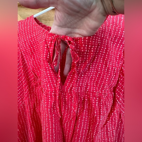 Gap Cap Sleeved Lightweight Red & White Top Size Large Tall - Picture 2 of 10